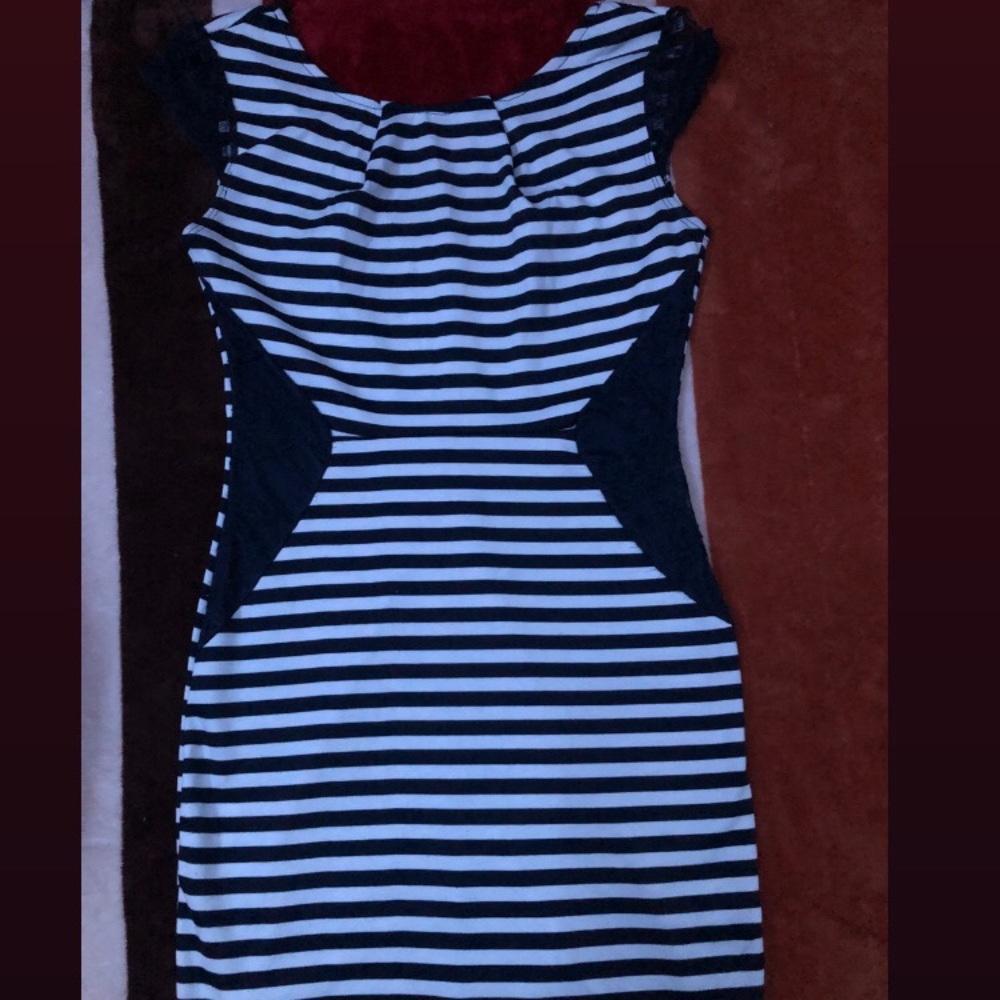 Navy/ White Striped Dress